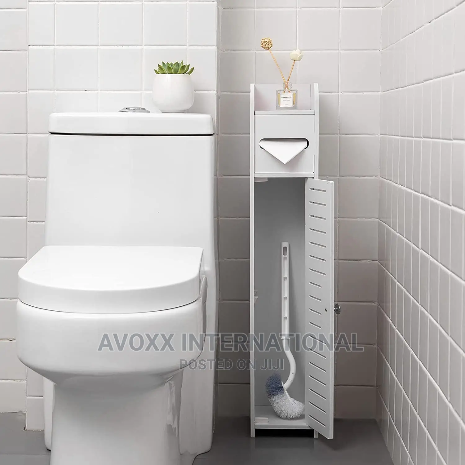 AOJEZOR Bathroom Storage Floor Cabinet W/Doors Shelves