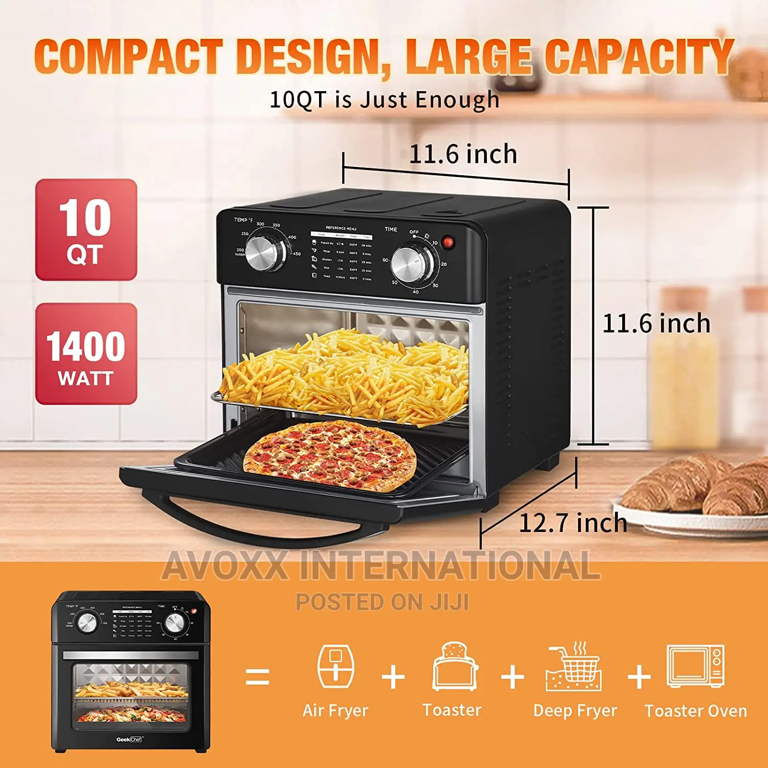 Geek Chef Air Fryer 10QT, Countertop Toaster Oven