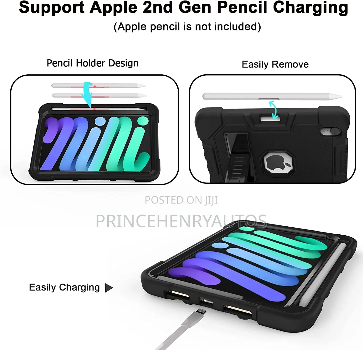 TIMISM iPad Mini 6 Case+Pencil Holder+Kickstand Shockproof