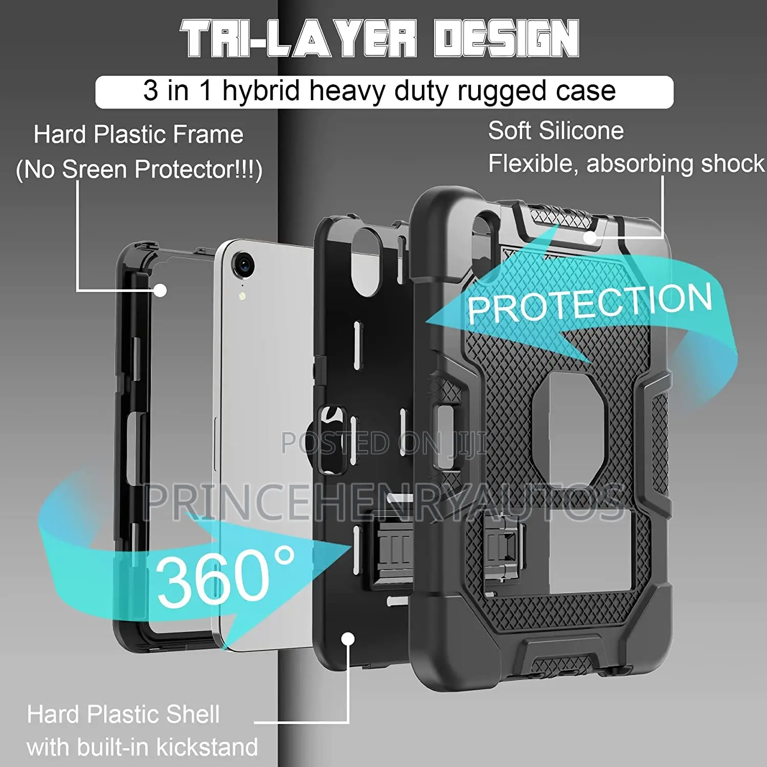 TIMISM iPad Mini 6 Case+Pencil Holder+Kickstand Shockproof