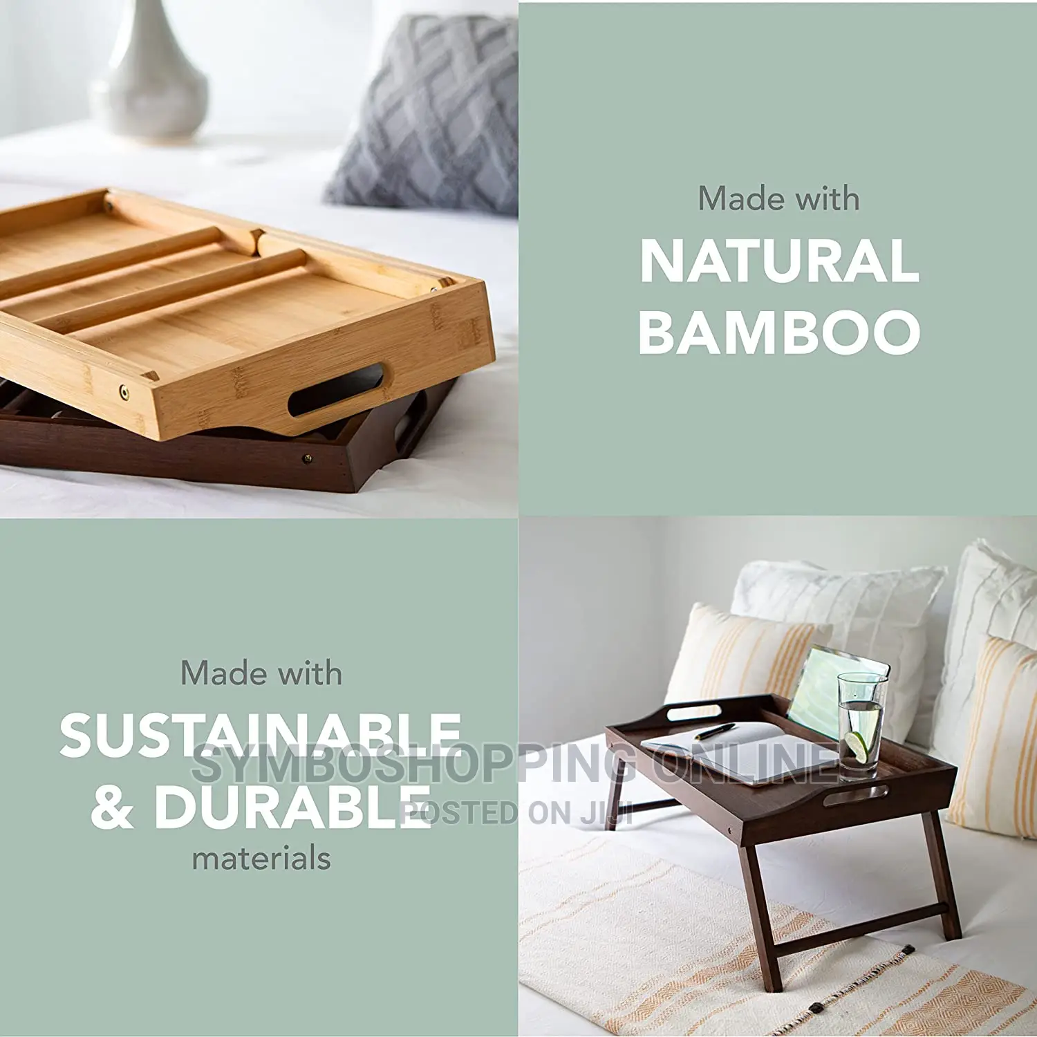 Roosie Home Media Tray Made With Natural Bamboo