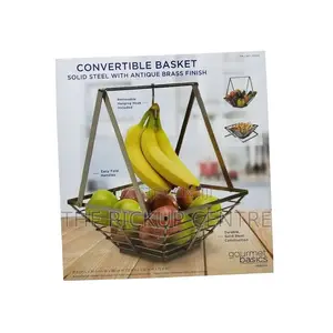 Gourmet Basic Convertible Basket Antique Brass Finish