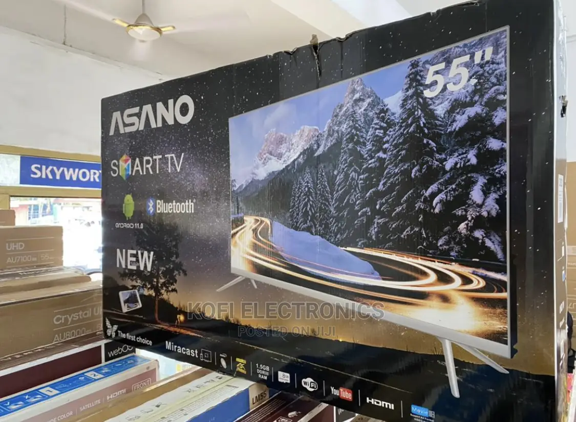 Asano 55′′ UHD Smart Satellite TV – Black