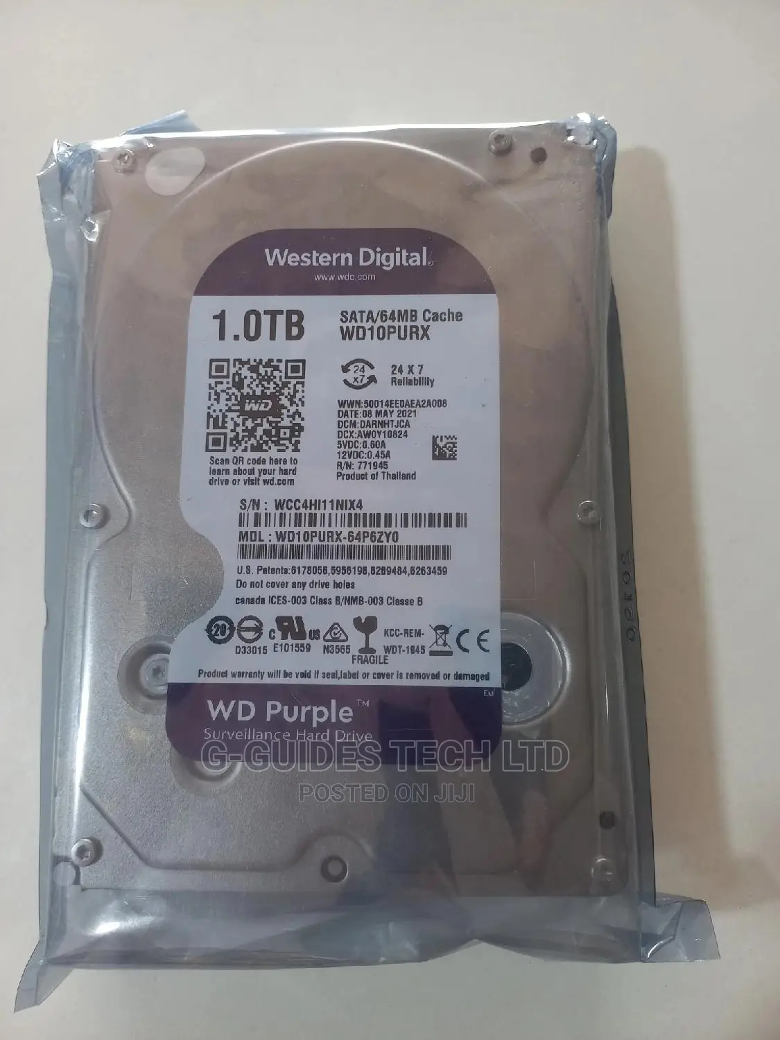 1tb WD Purple Surveillance Hard Drive