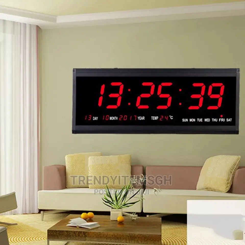Led Display Digital Clock Date Temperature Wall Clock