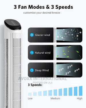LENSOUL 36"Oscillating Tower Fan (TF02) 3 Mode 3 Speed