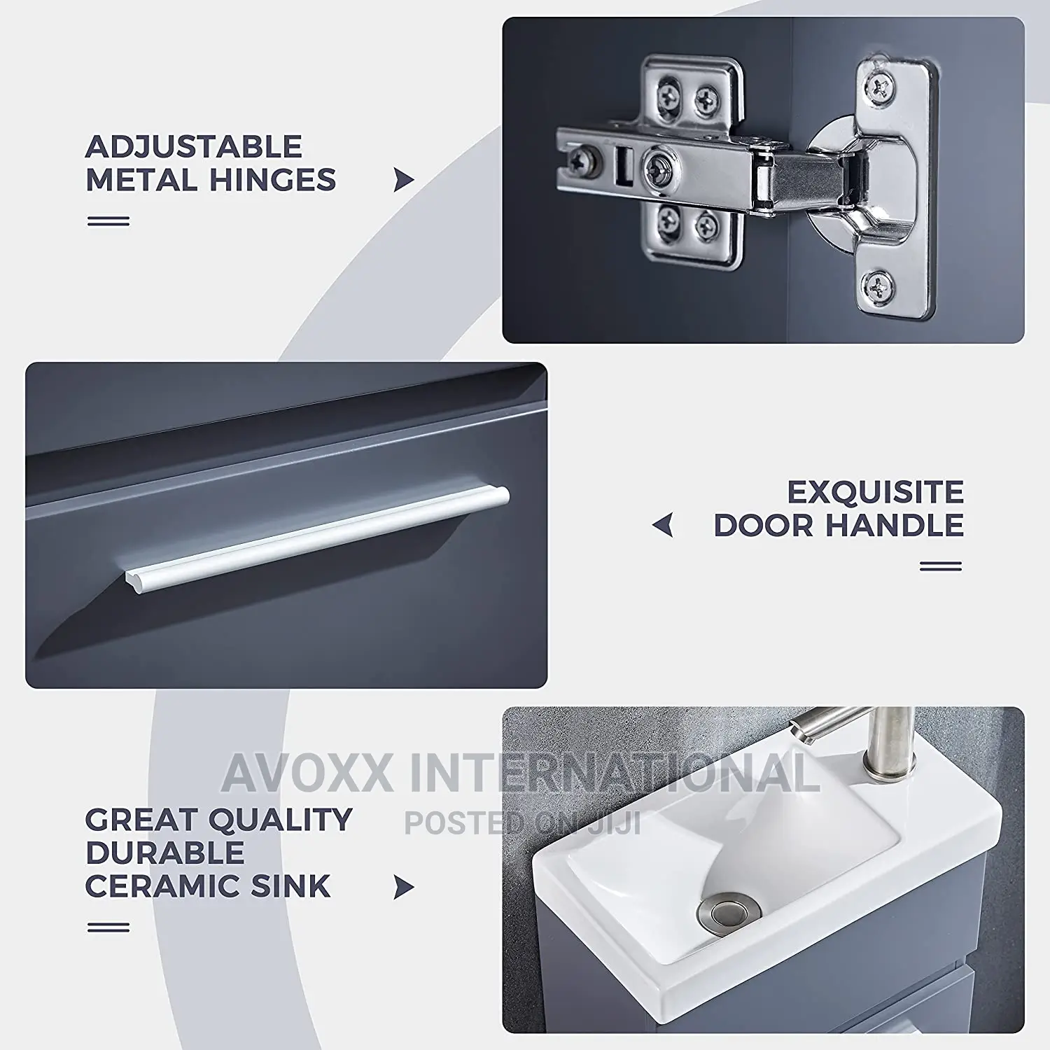Delavin 16"Bathroom Vanity and Sink Combo W/ White Ceramic
