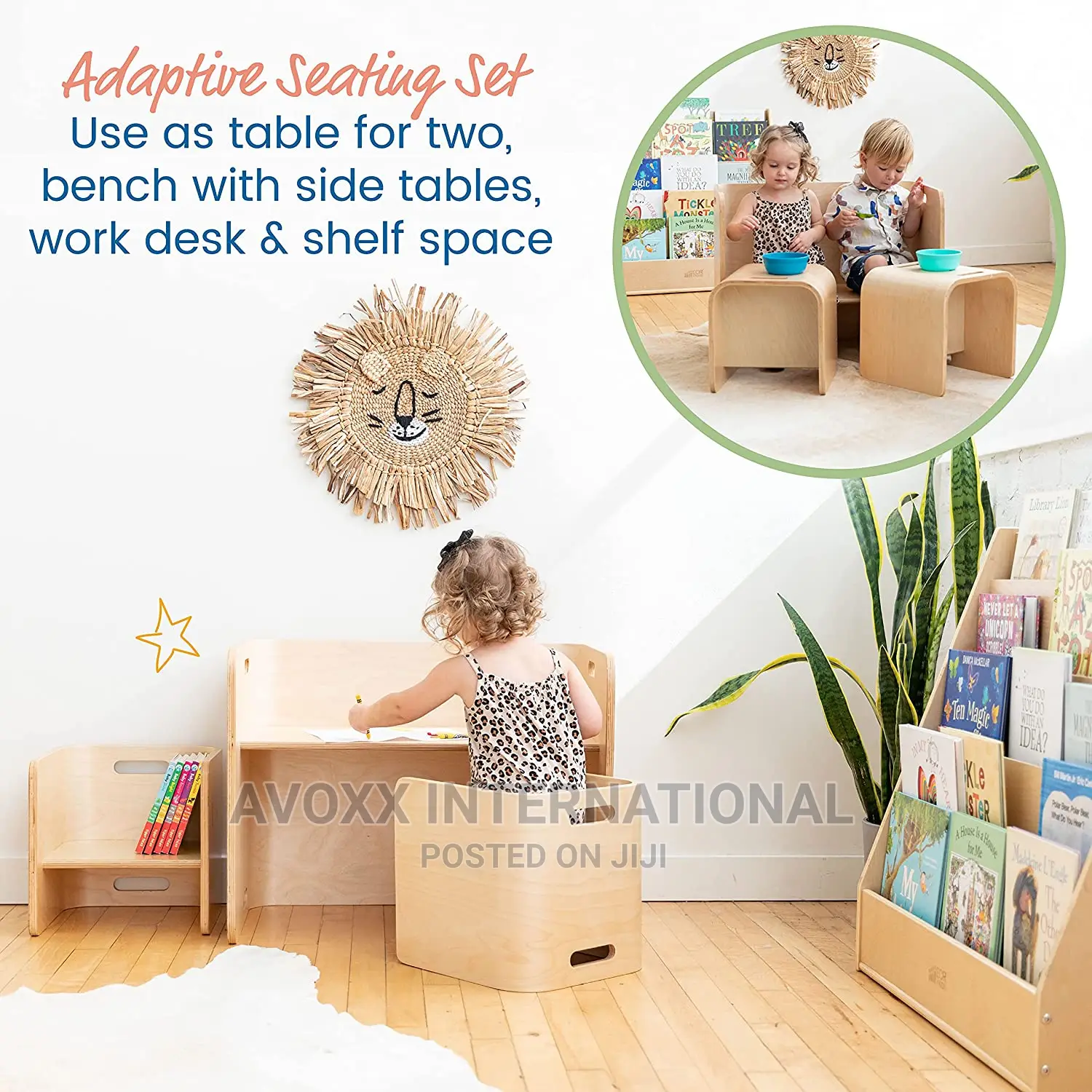 Bentwood Multipurpose Kids Wooden Table And Chair Set