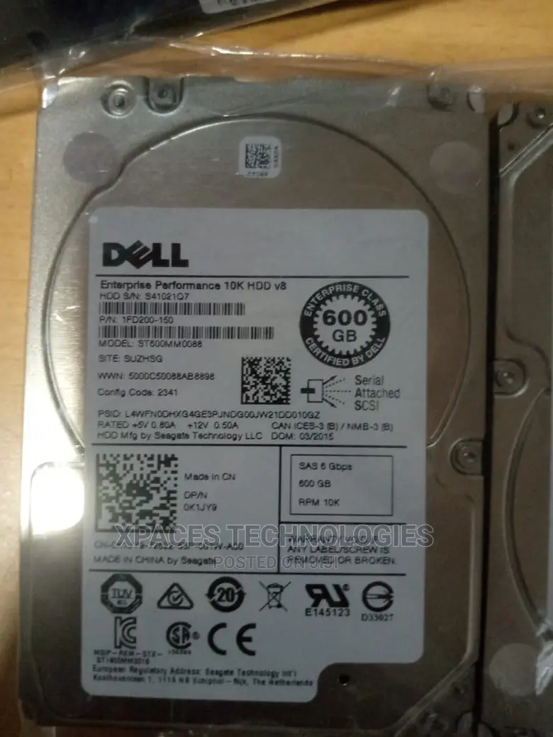 Dell Seagate 600GB RPM 6gbp/S SAS 2.5 Inch Hard Drive