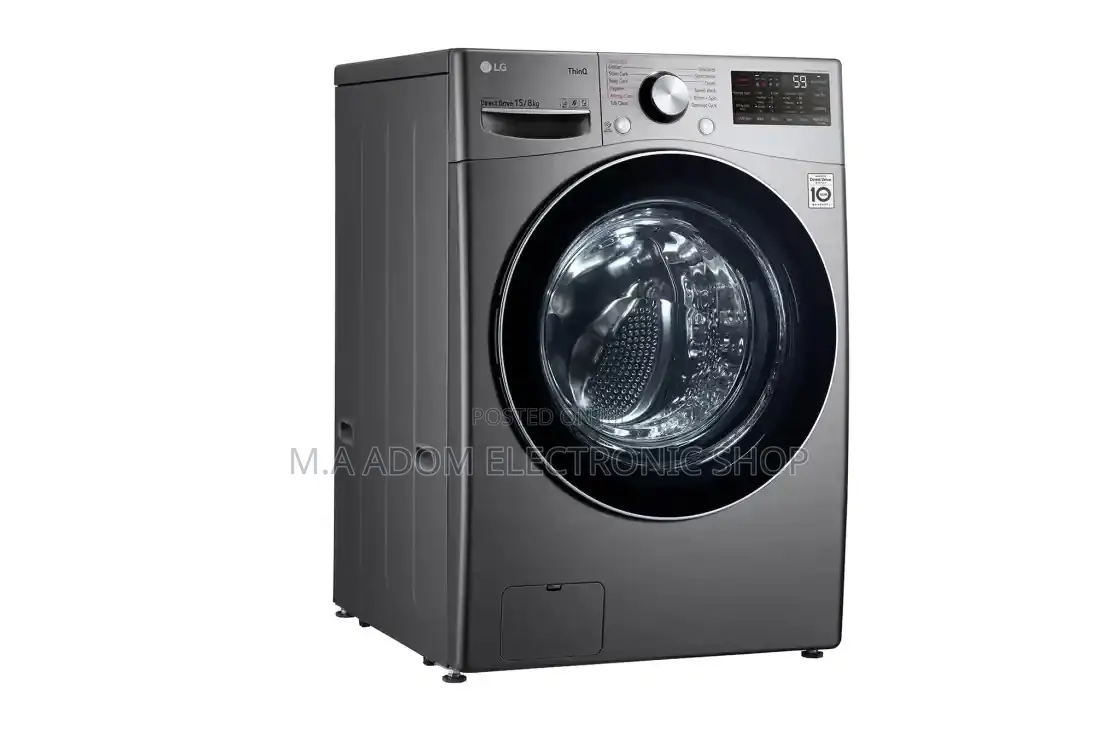 LG F0L9DYP2S Front Load Washing Machine, 15KG - Silver
