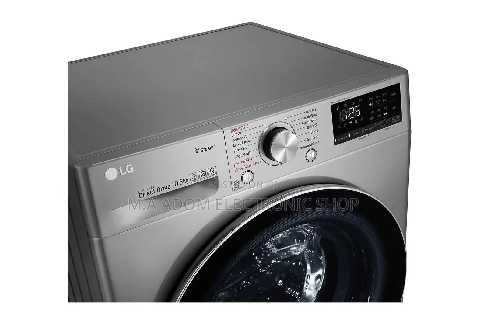 LG F4V5RYP2T Front Load Washing Machine, 10 Kg - Silver