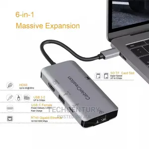 Cablecreation 6-in-1 Type C Hub for Macbook, Dell, HP.100W