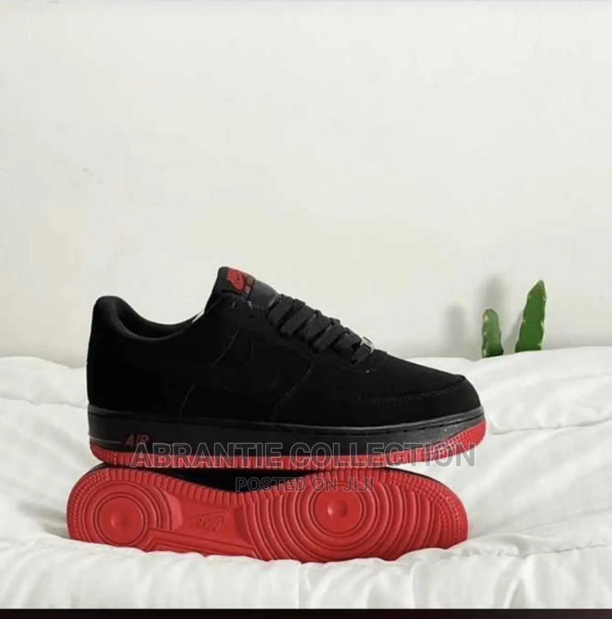 suede black and red air force 1