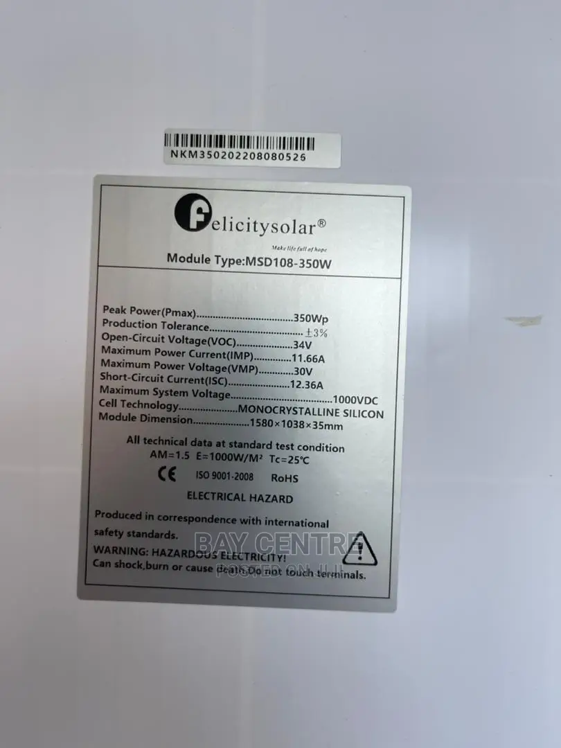 350watts Felicity Monocrystalline Solar Panel