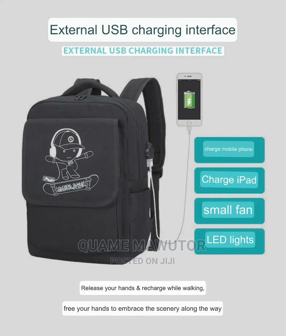 Contact Me on for Your USB Waterproof Backpacks