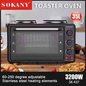 Sokany Oven 3200W ,35L Electric Oven With 2 Hote Plate