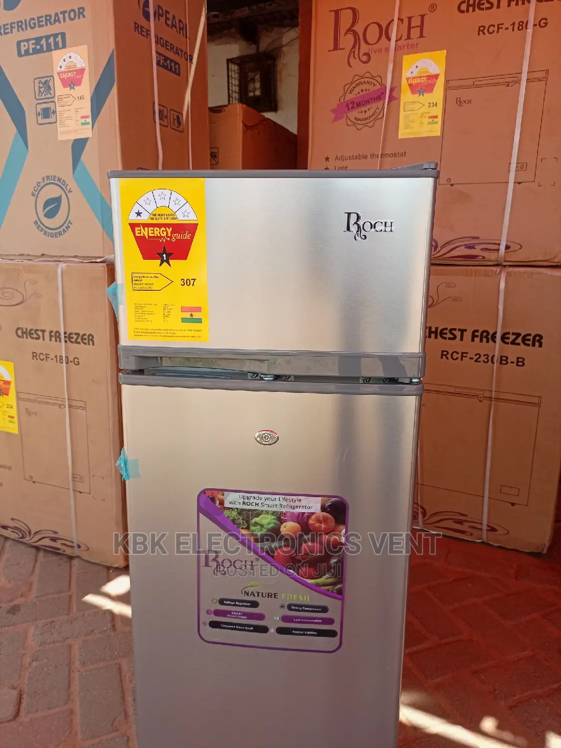 Roch 95ltr(Rf125 Silver) Double Door Refrigerator