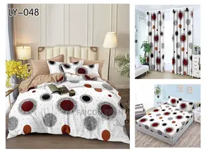 High Quality Duvet Cover+ Curtains(8pcs in 1)In Diff Colors