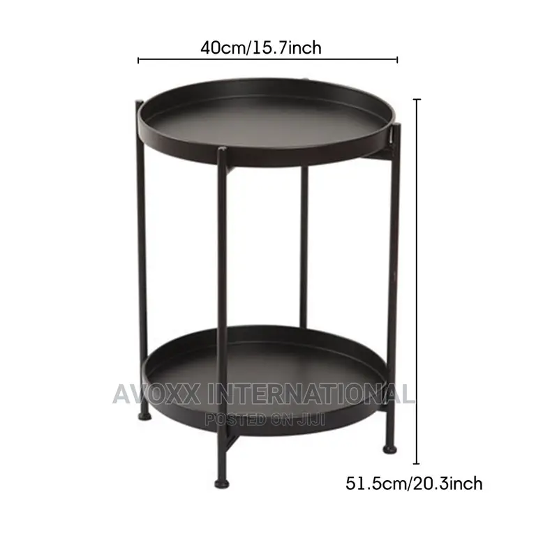 Double-Layer End Table, Round Accent Coffee Side Table