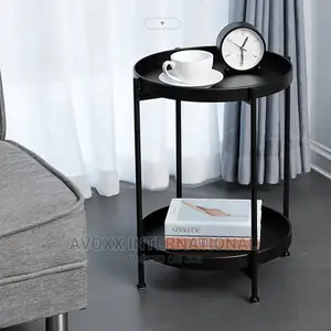 Double-Layer End Table, Round Accent Coffee Side Table