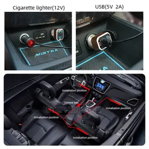 LED Car Interior Ambient Foot Light With USB Wireless