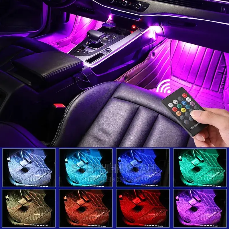 LED Car Interior Ambient Foot Light With USB Wireless