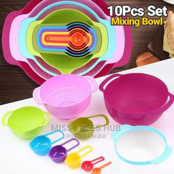 10pcs Multicolor Mixing Bowls Set