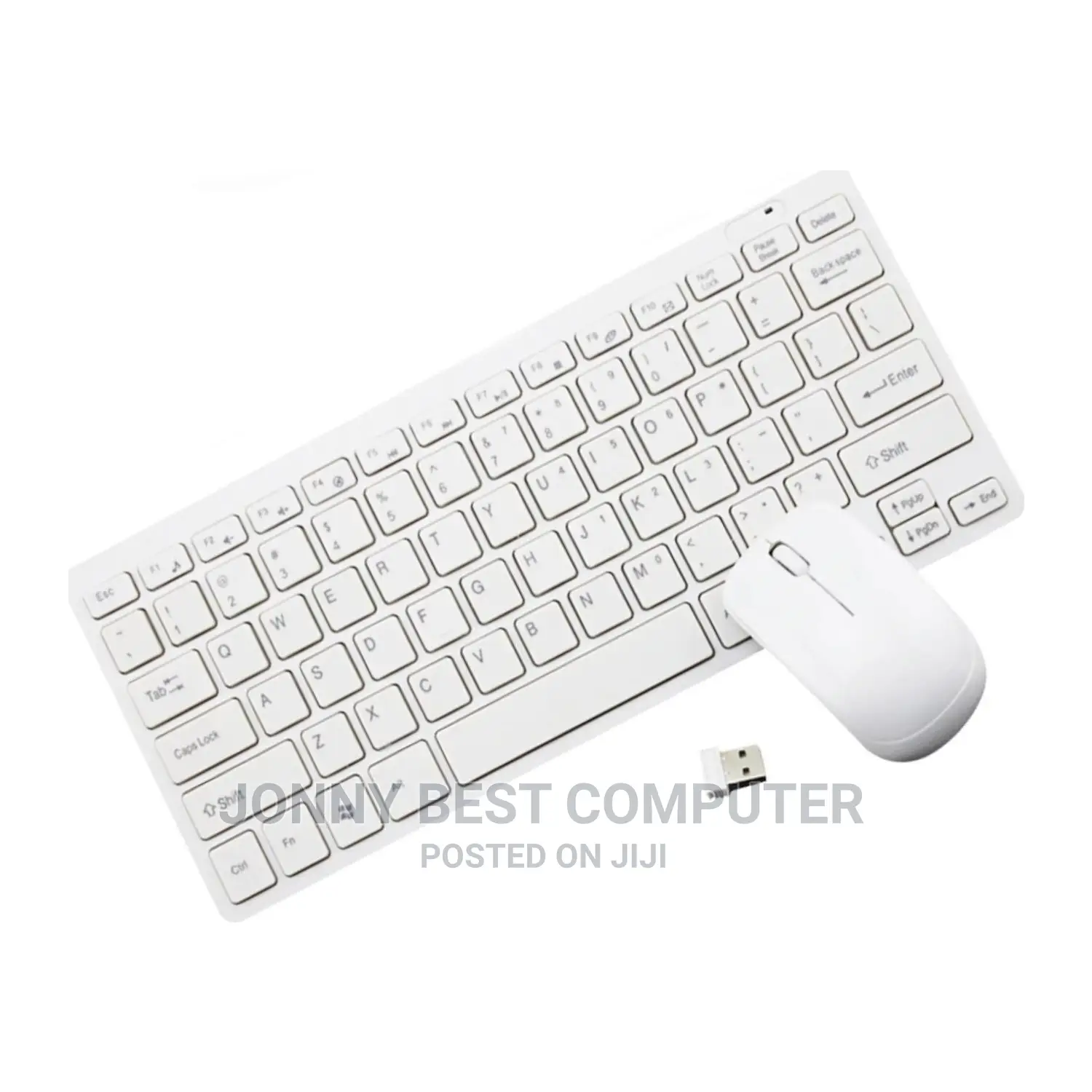 Mini White Wireless Keyboard and Mouse 0