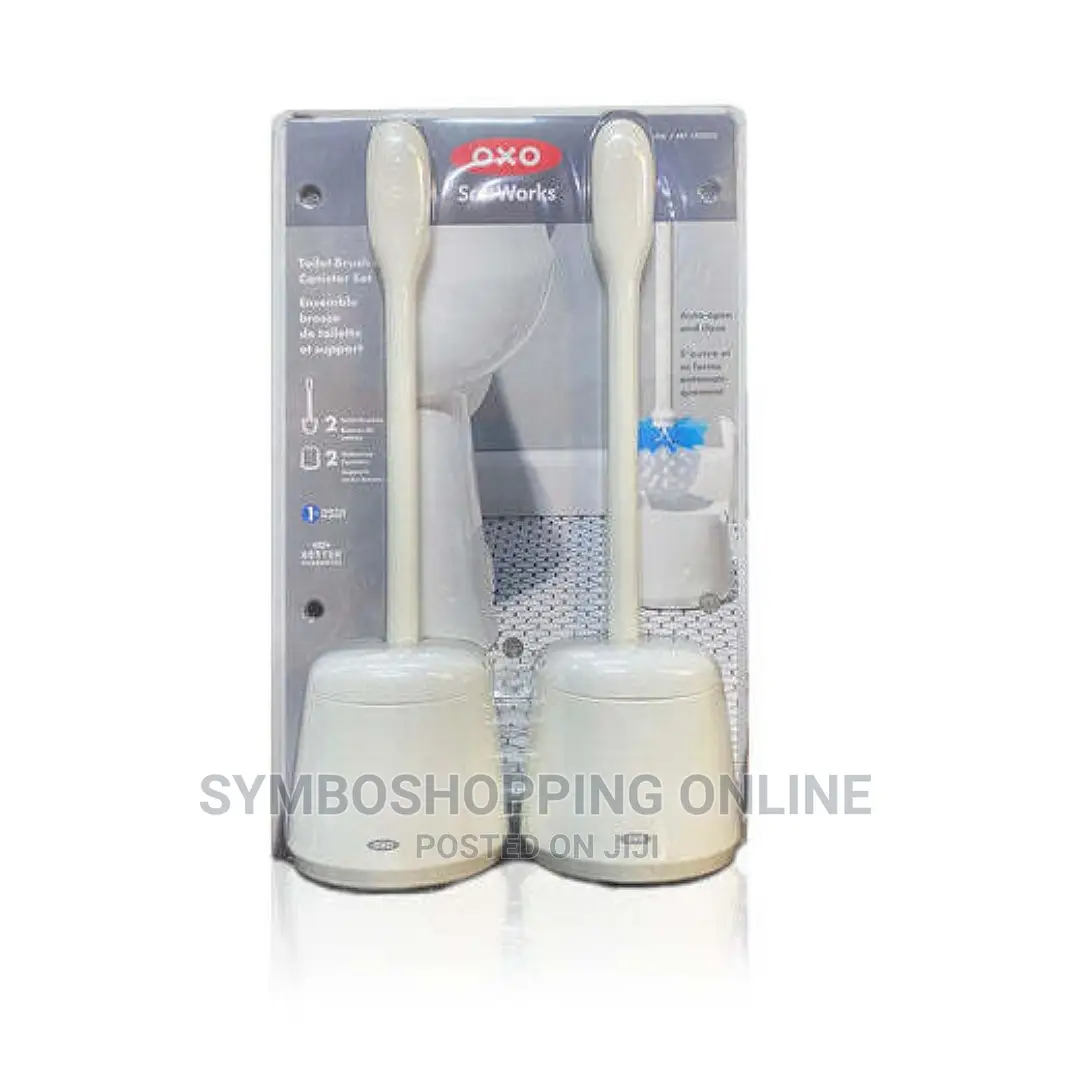 Oxo Toilet Brush Canister Set Two Replacement Brush Heads