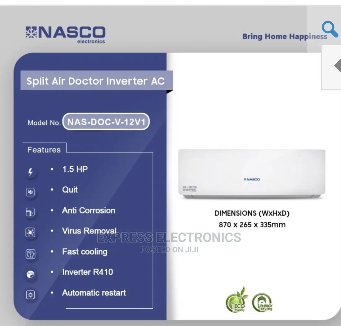 Nasco Split Air Doctor Inverter R410 1.5hp AC