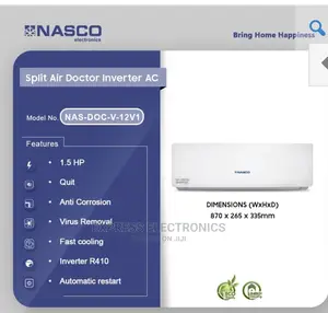 Nasco Split Air Doctor Inverter R410 1.5hp AC