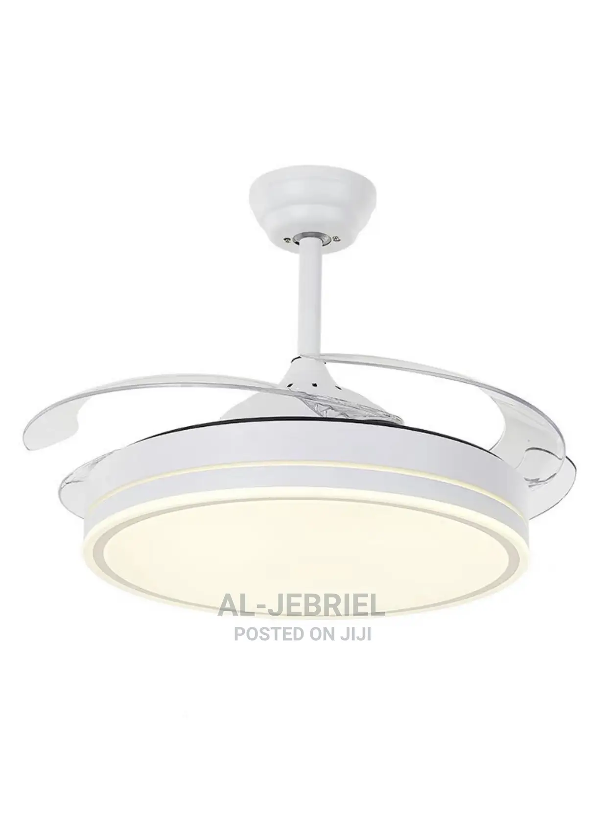 Foldable Ceiling Fan With LED Light -White