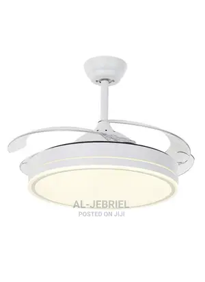 Foldable Ceiling Fan With LED Light -White