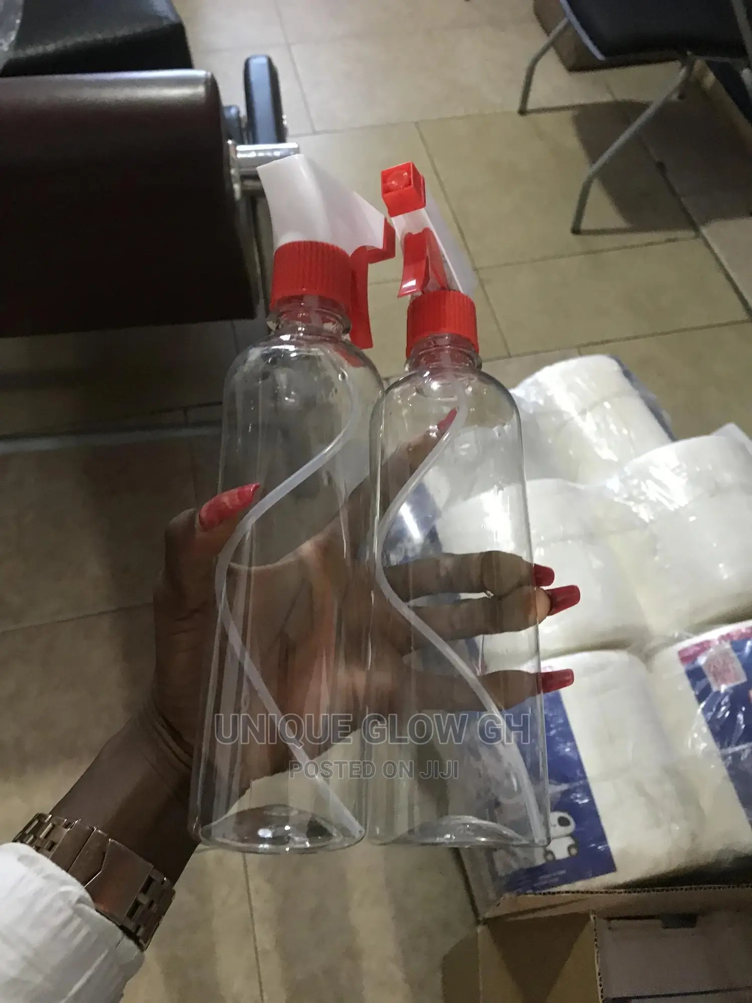 Spraying Rubbing Liquid Sanitizer Bottles With Sprayer