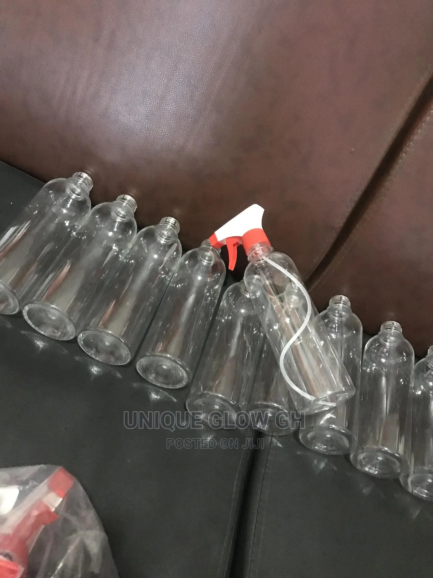 Spraying Rubbing Liquid Sanitizer Bottles With Sprayer