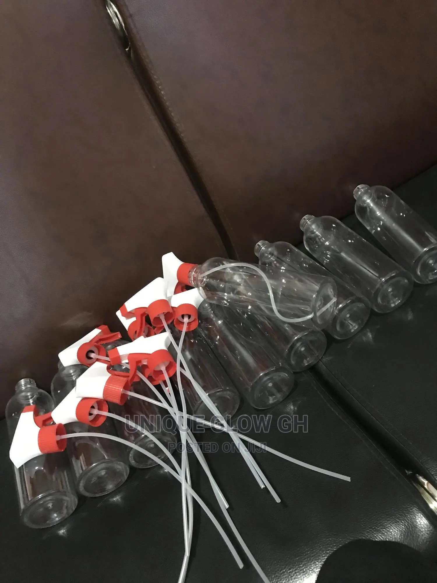 Spraying Rubbing Liquid Sanitizer Bottles With Sprayer