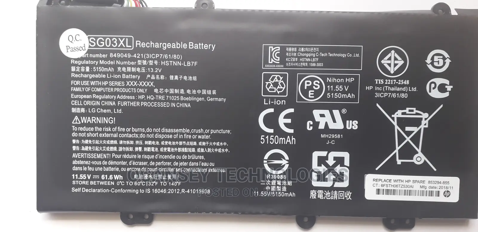 Original Hp Sg03xl Battery for Hp Envy M7 17-U000 17t-U000