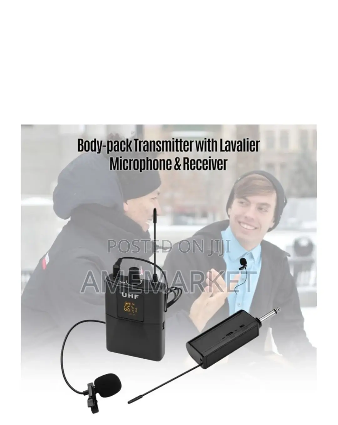 UHF Wireless Body-Pack Microphone. Transmitter and Receiver