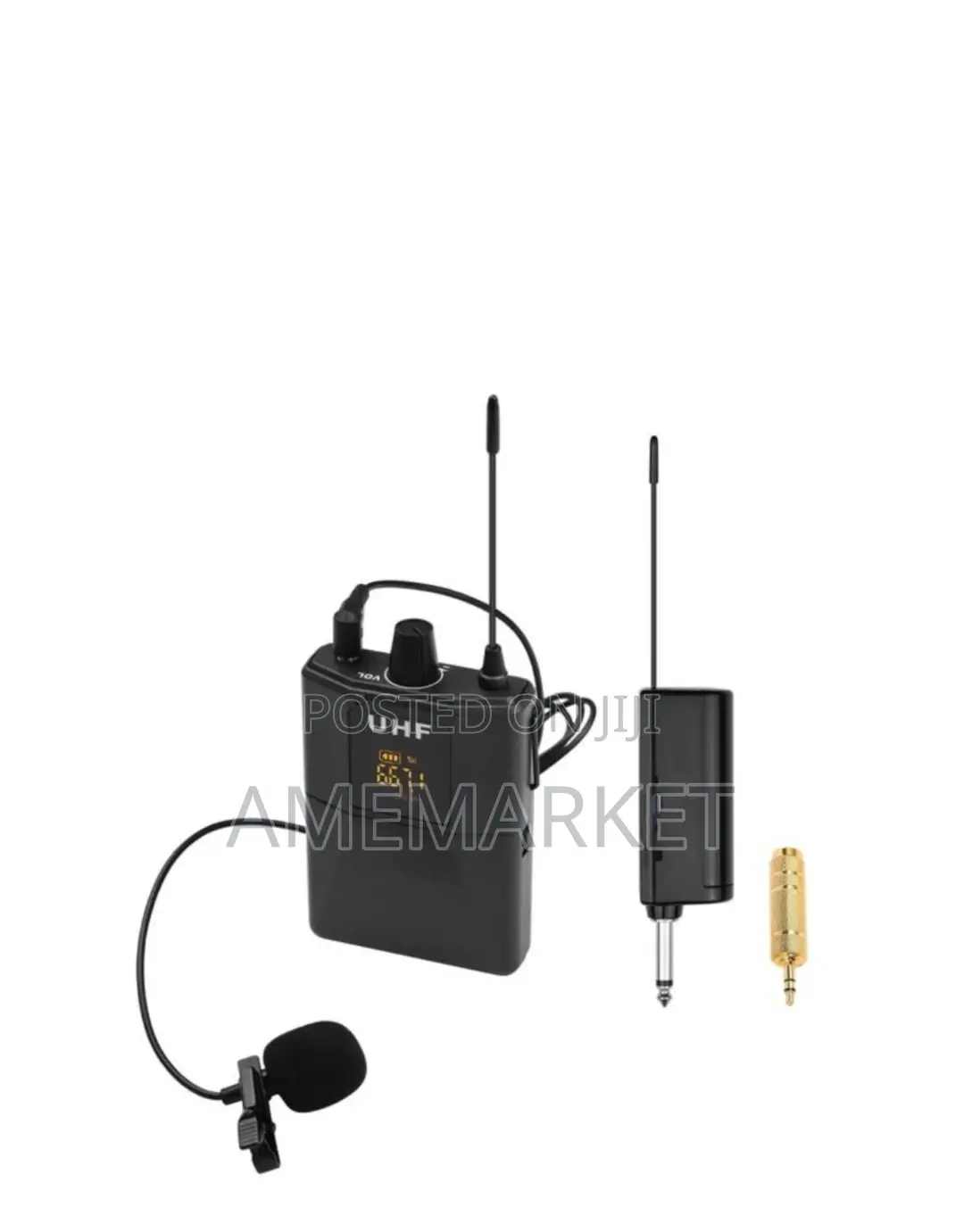 UHF Wireless Body-Pack Microphone. Transmitter and Receiver