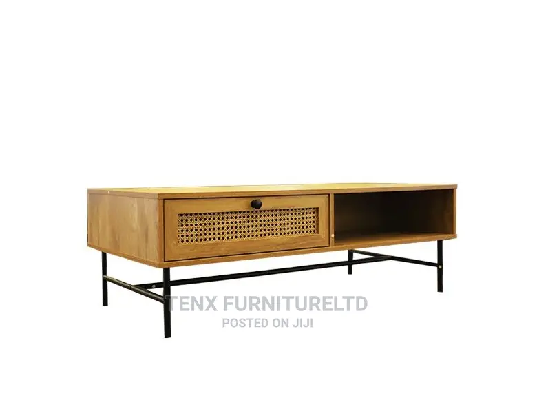 Coffee Table(Brown Wood Grain Color)METAL LEGS