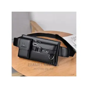 Fashion Men Waist Bag Sports Chest Bag Leather Crossbody Bag
