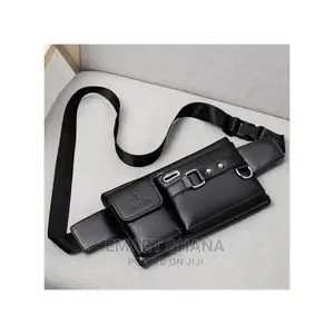 Fashion Men Waist Bag Sports Chest Bag Leather Crossbody Bag