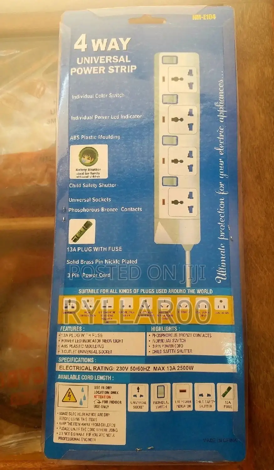 Marken Universal Power Strip Extension Socket