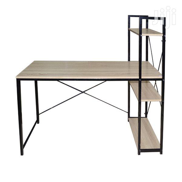 Wooden Computer Desk With Metal Stand