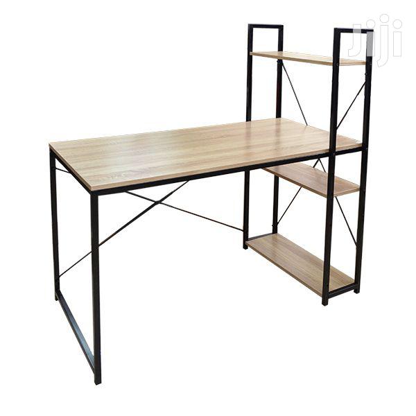 Wooden Computer Desk With Metal Stand