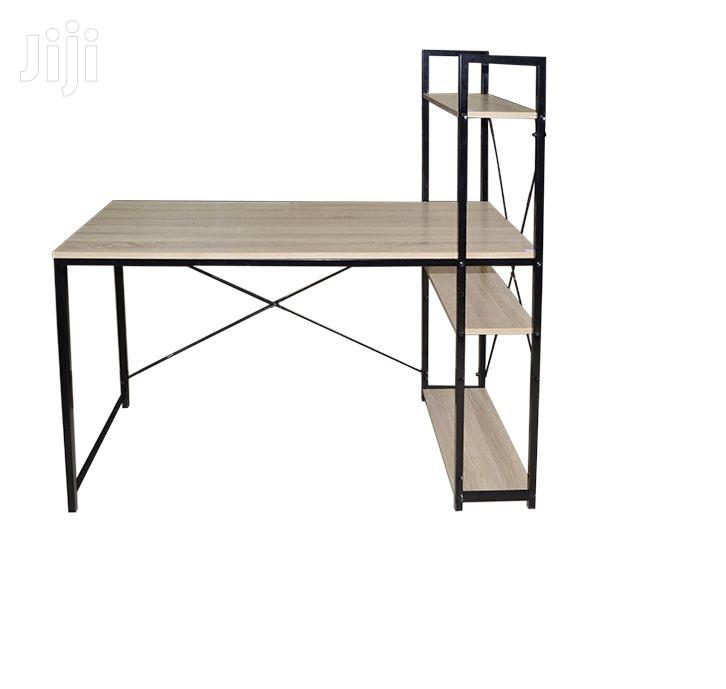 Wooden Computer Desk With Metal Stand