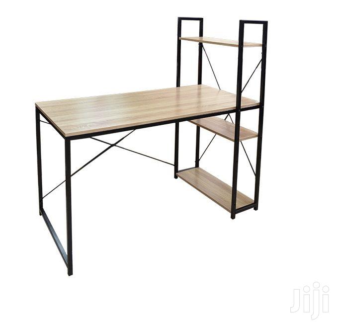 Wooden Computer Desk With Metal Stand