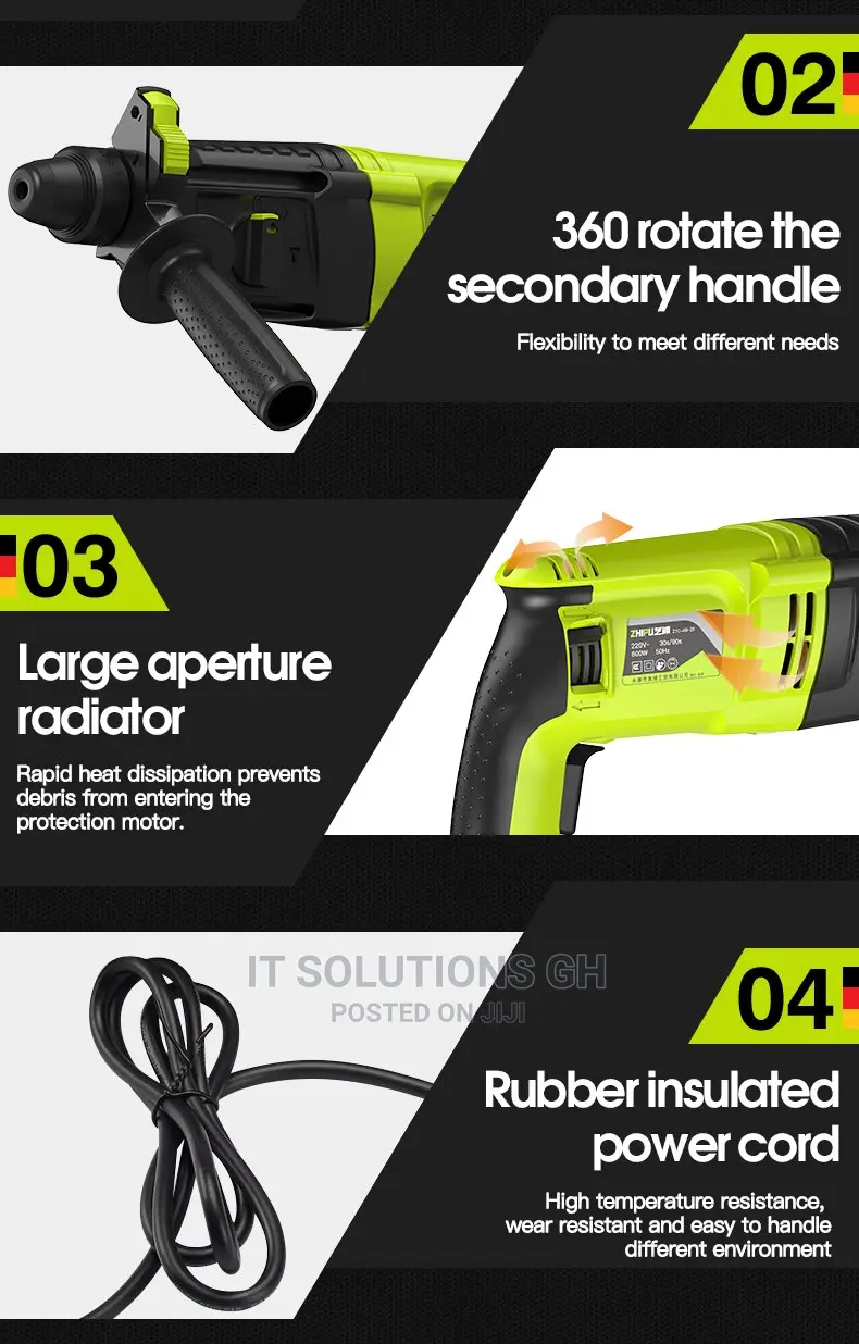 ZHIPU Light Rotary Hammer Drill Electric Drills Two Multi-Pu