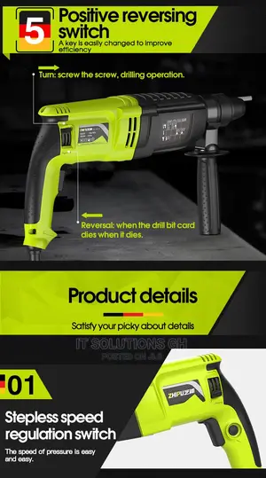ZHIPU Light Rotary Hammer Drill Electric Drills Two Multi-Pu