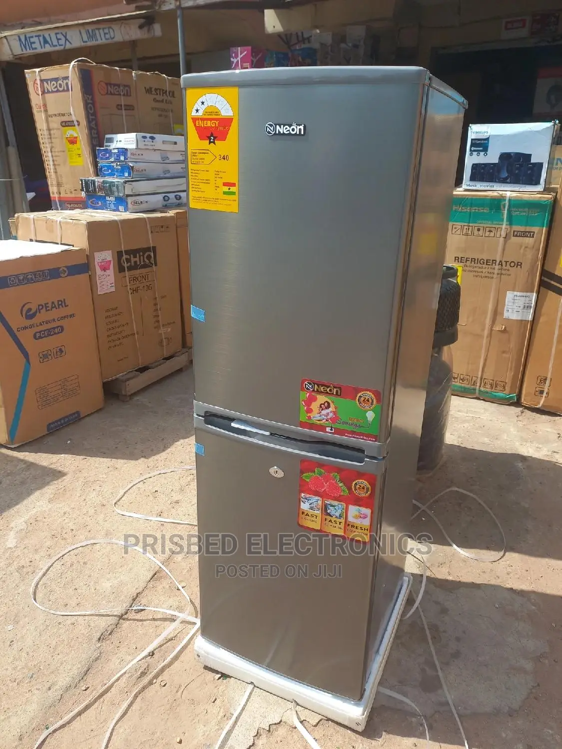Neon Double Door Fridge 140 Litres Bottom Freezer